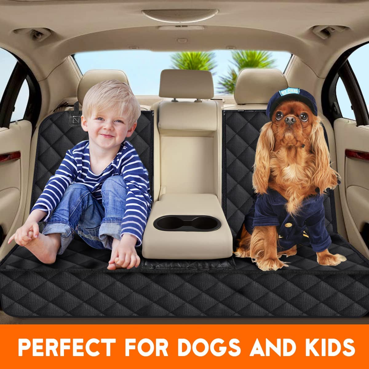 Dog Car Seat Cover, Back Seat Cover for Dogs Pet Car Seat Protector Waterproof Bench