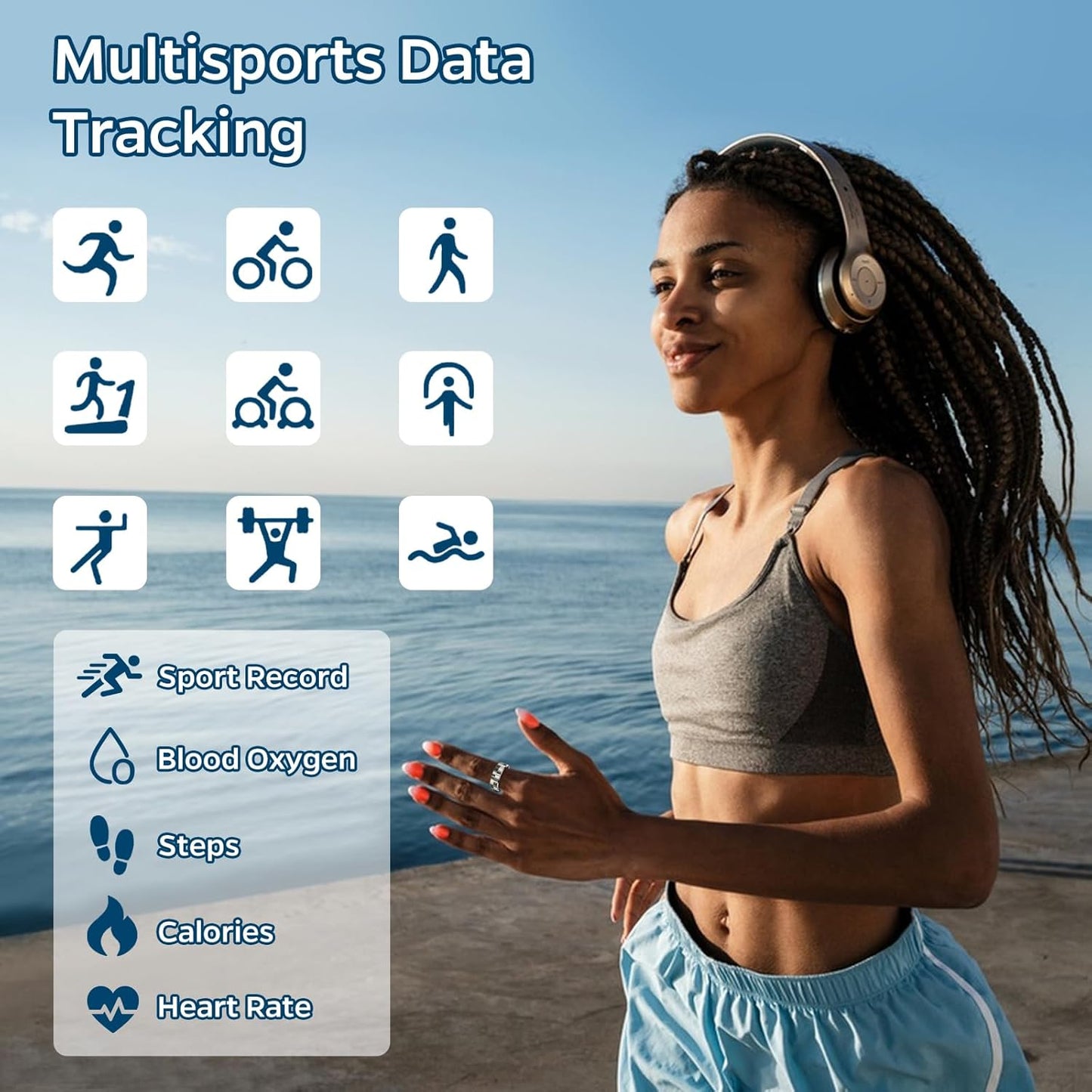 Smart Ring Health Tracker, Sleep Tracker Ring with Heart Rate