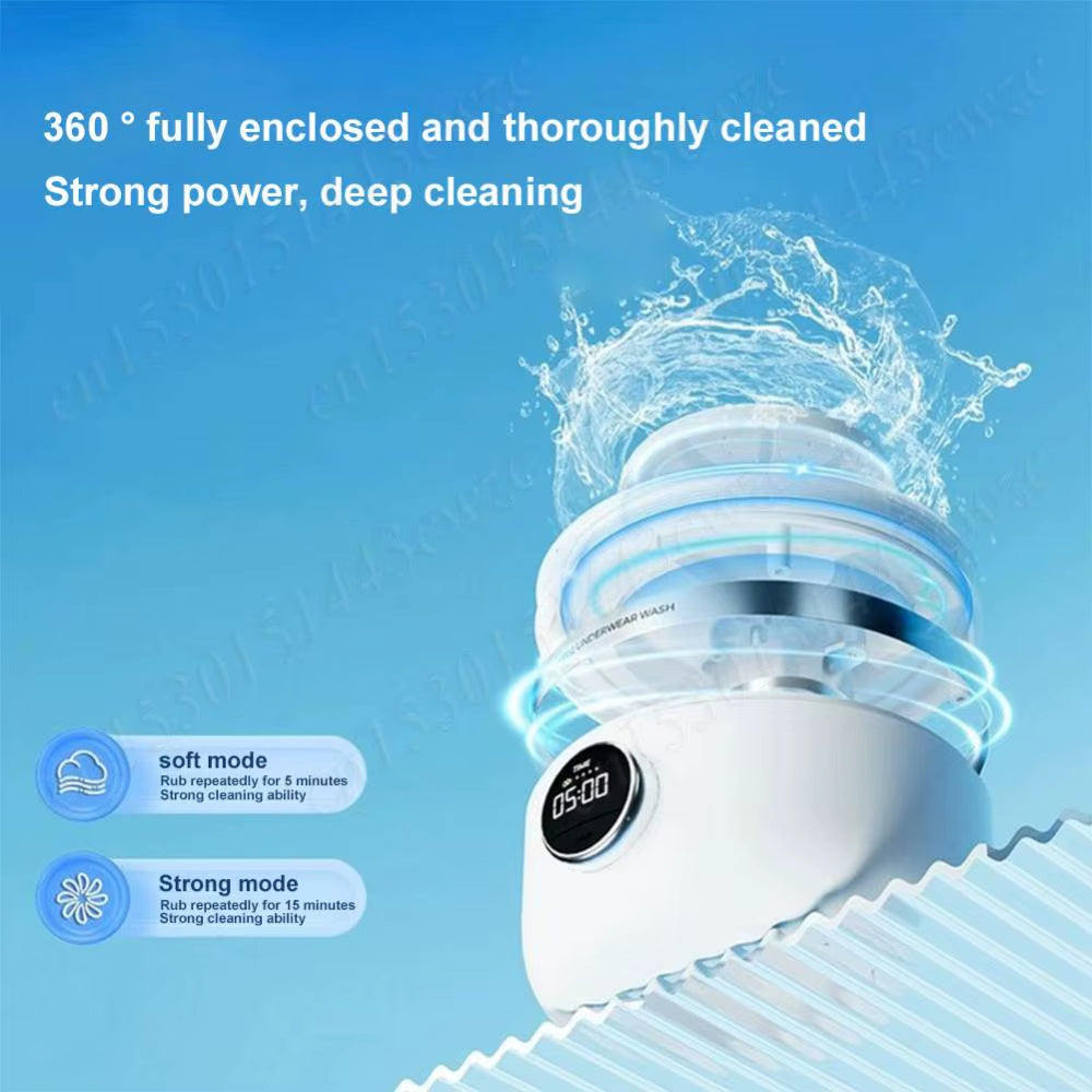1.2L Portable Mini Clothes Washer - Cordless Travel Laundry Solution for Underwear and Outdoor Cleaning