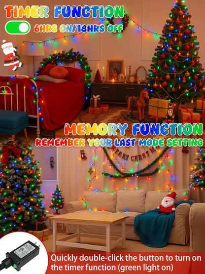  250 LED C6 Connectable Christmas String Lights Multicolor