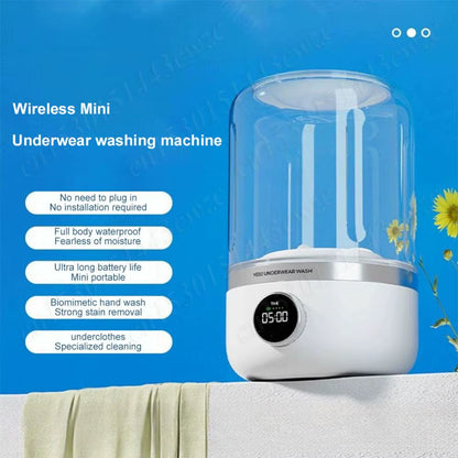1.2L Portable Mini Clothes Washer - Cordless Travel Laundry Solution for Underwear and Outdoor Cleaning